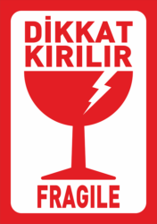 Dikkat Cam Kırılır Düşme Tehlikesi Uyarı Levhası A5