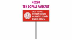 Tek Sopalı El Pankartı Okul Tabelası 40 x 90 Alüminyum